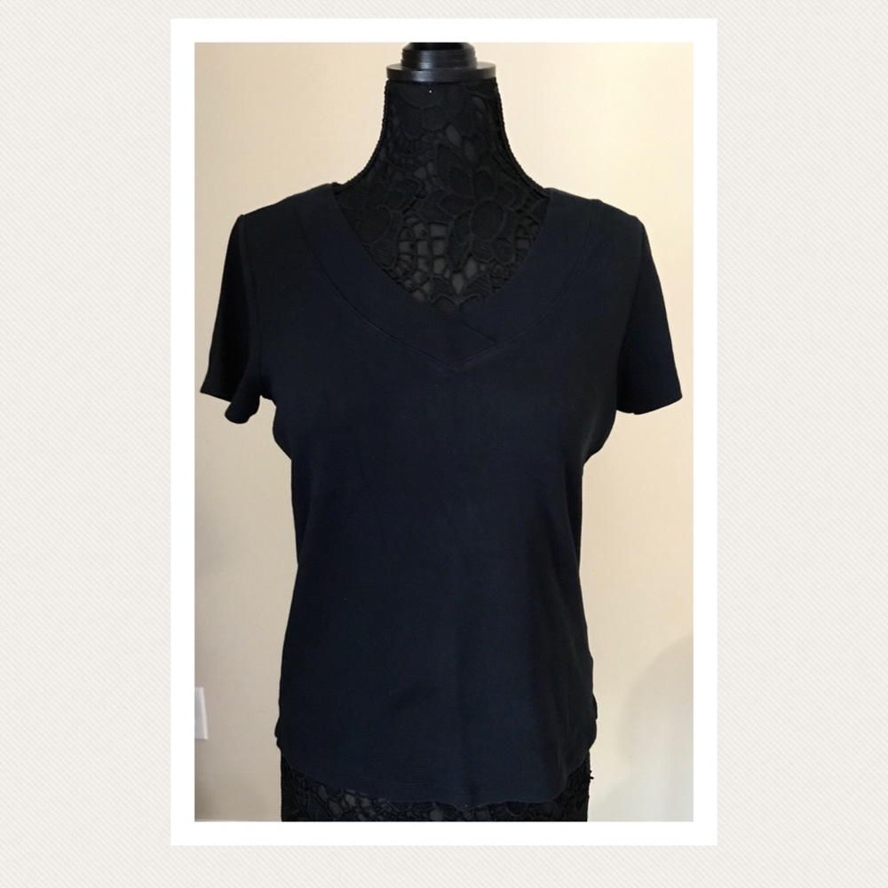 Black Cotton Short Sleeve Shirt